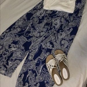 Blue Pants with Split Leg from Knee Down